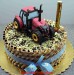 kulatý dort s traktorem
